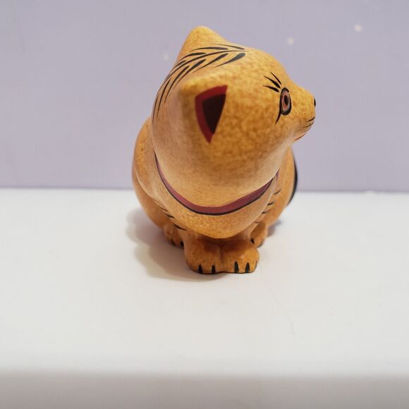 Franklin Mint 1986 Orange Handpainted Cat Kitten Figurine Korea ( 1.75" × 3" ) - Picture 4 of 8